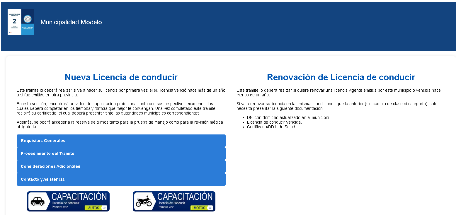 Interfaz de SANBA Licencias 2